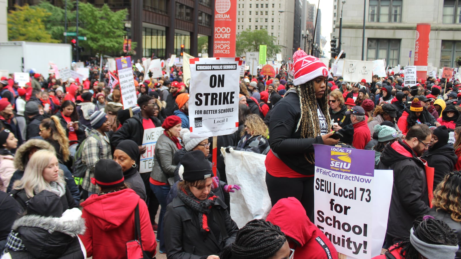 A week into their 11-day strike, Chicago teachers and supporters rallied on Oct. 23 to press their demands.