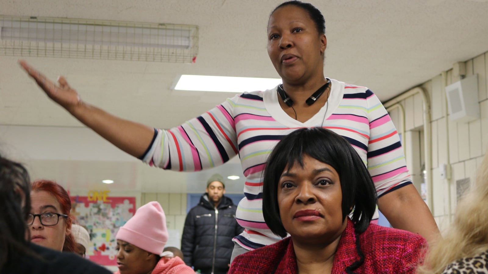 Valencia Moore, PTA president at P.S. 36 last school year, called for more resources at the District 5 school. Photo: Christina Veiga