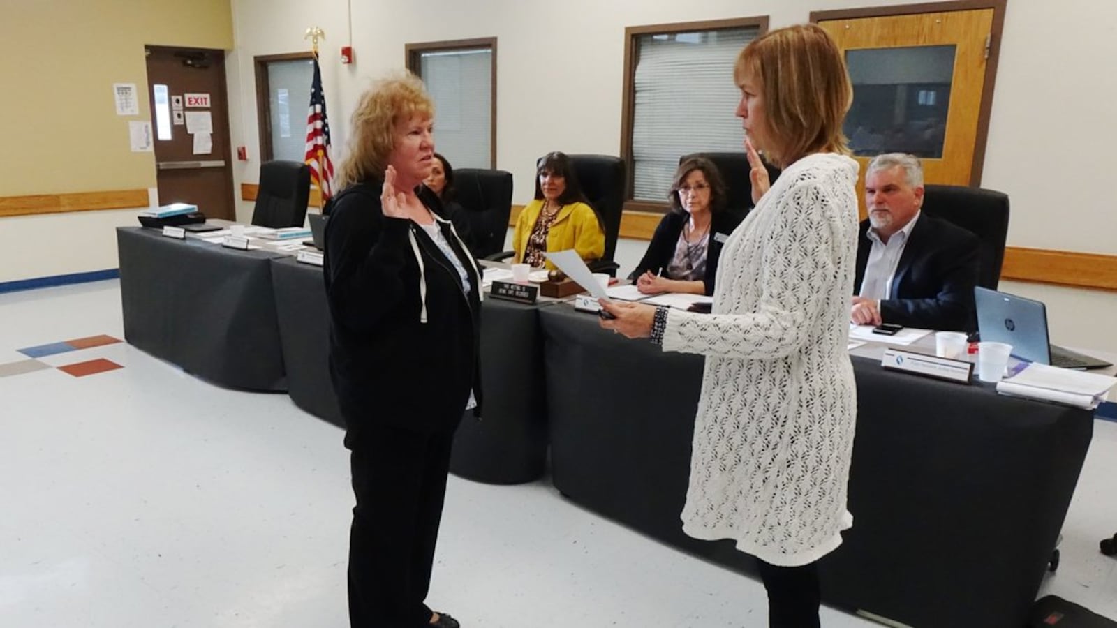 Sheridan board member Juanita Camacho was sworn in on April 10, 2018. (Photo courtesy of Sheridan School District)