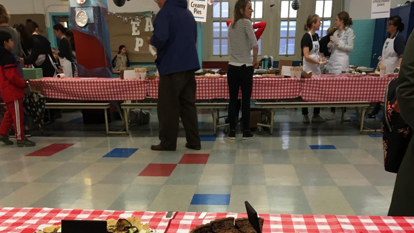 Parents at a New York City school made and sold pies to raise money for their school.