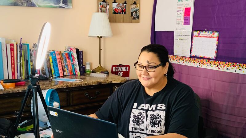 Maria Gándara, a bilingual middle school special education teacher at Edwards Elementary on Chicago’s Southwest Side, has worked to engage her students during a year of teaching remotely.