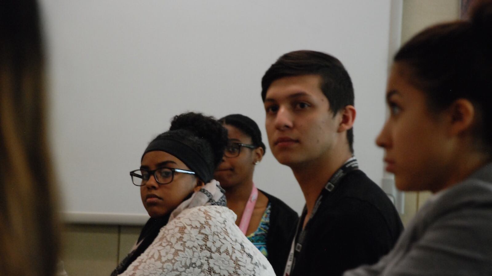 Aurora Central High students discuss the school's future in a leadership class. The high school is one of the state's lowest-performing schools.
