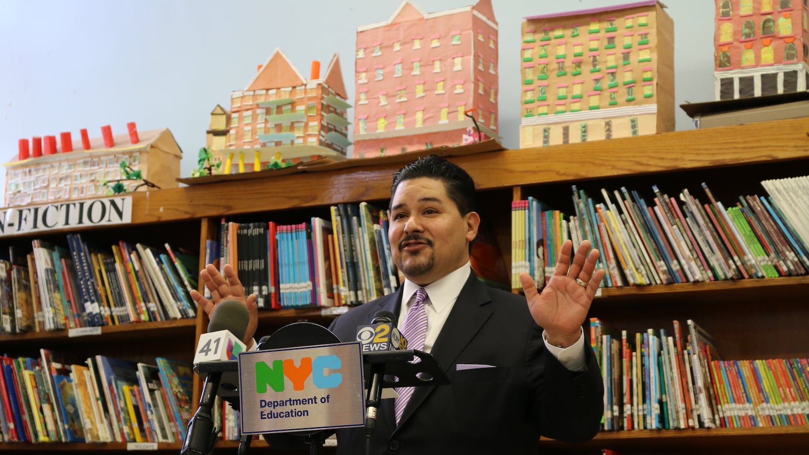 Schools Chancellor Richard Carranza at an unrelated press conference last year