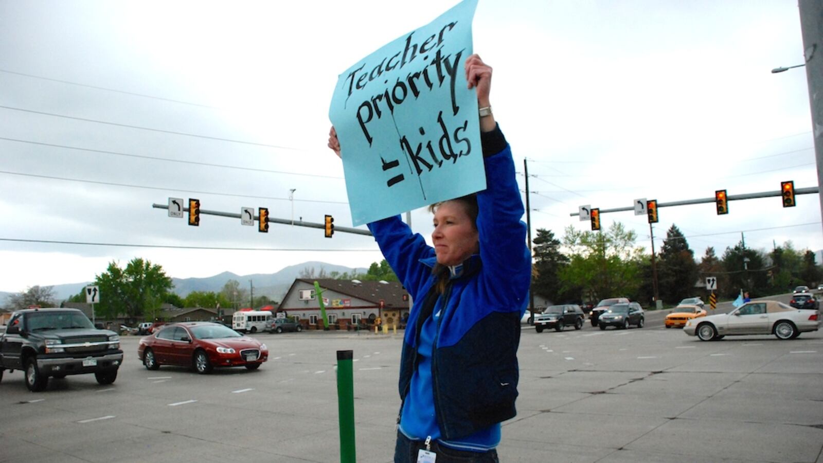 A Jeffco Public Schools teacher last spring rallied with hundreds of others along Wadsworth Boulevard against the district's board majority. The board majority Thursday night rejected a third party's recommendation to give pay raises to "partly effective" teachers.