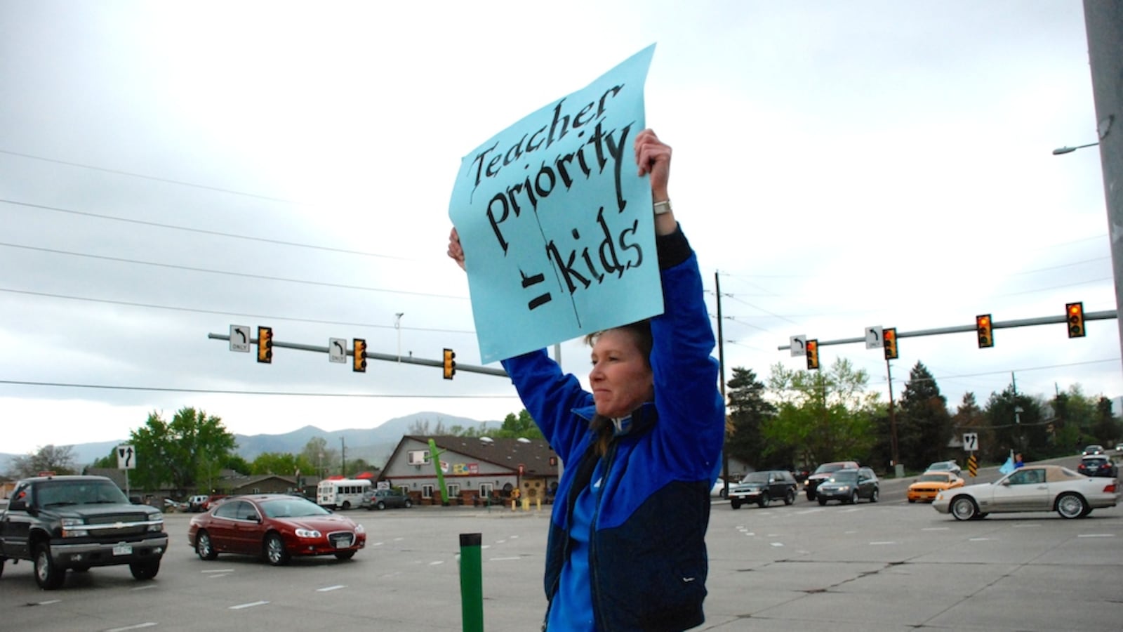 A Jeffco Public Schools teacher last spring rallied with hundreds of others along Wadsworth Boulevard against the district's board majority. The board majority Thursday night rejected a third party's recommendation to give pay raises to "partly effective" teachers.