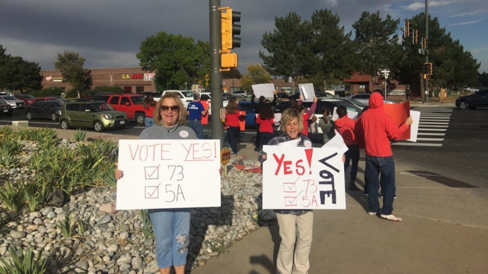 Aurora teachers demonstrate in support of Amendment 73.