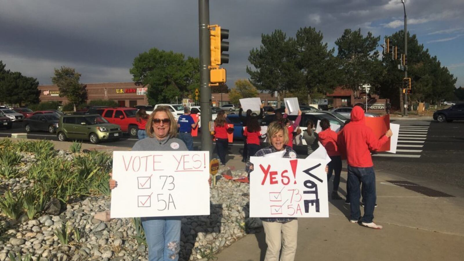 Aurora teachers demonstrate in support of Amendment 73.