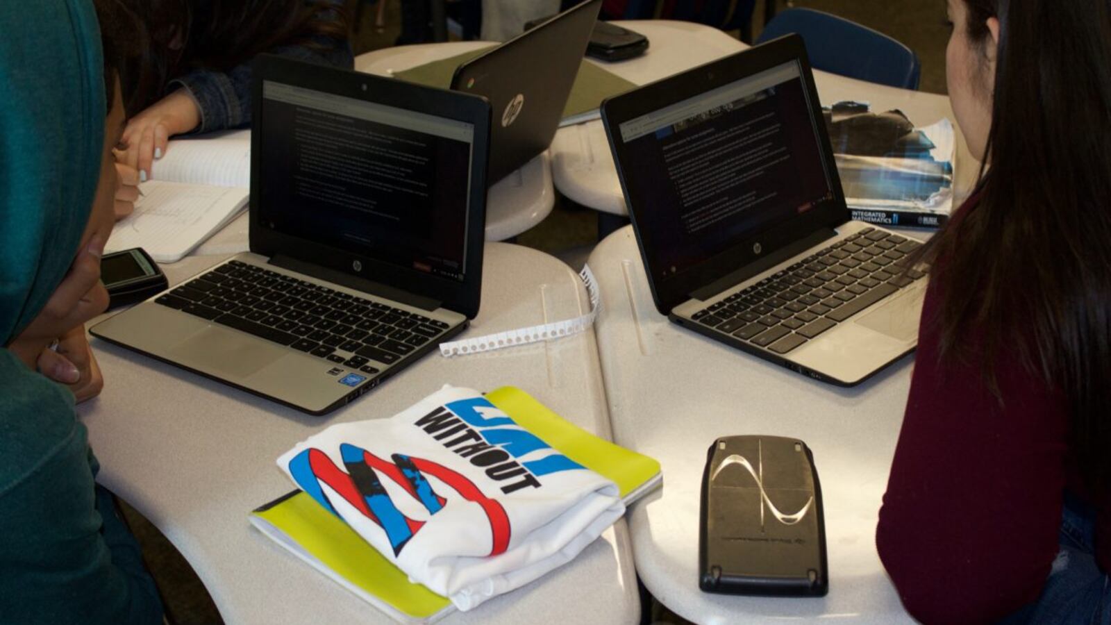 Students in a math class at Aurora Central High School in April 2017.