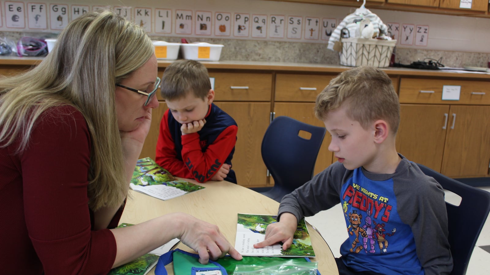 Students learn the basics of reading at Roosevelt Elementary School in Livonia. Michigan's fourth-grade reading scores improved in 2019 compared to other states'.