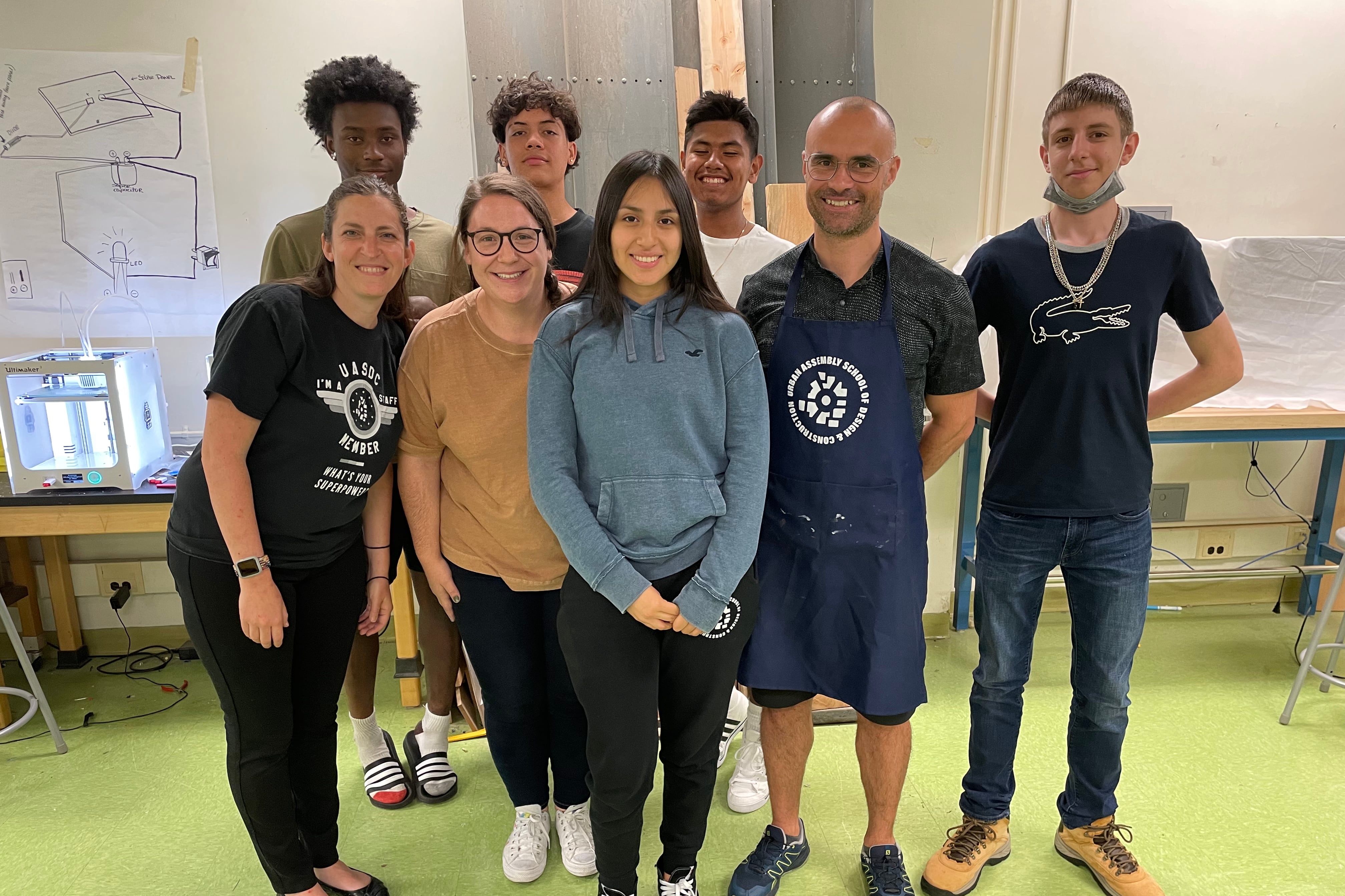 Students and staff from the Urban Assembly School of Design and Construction and P138M in Manhattan.