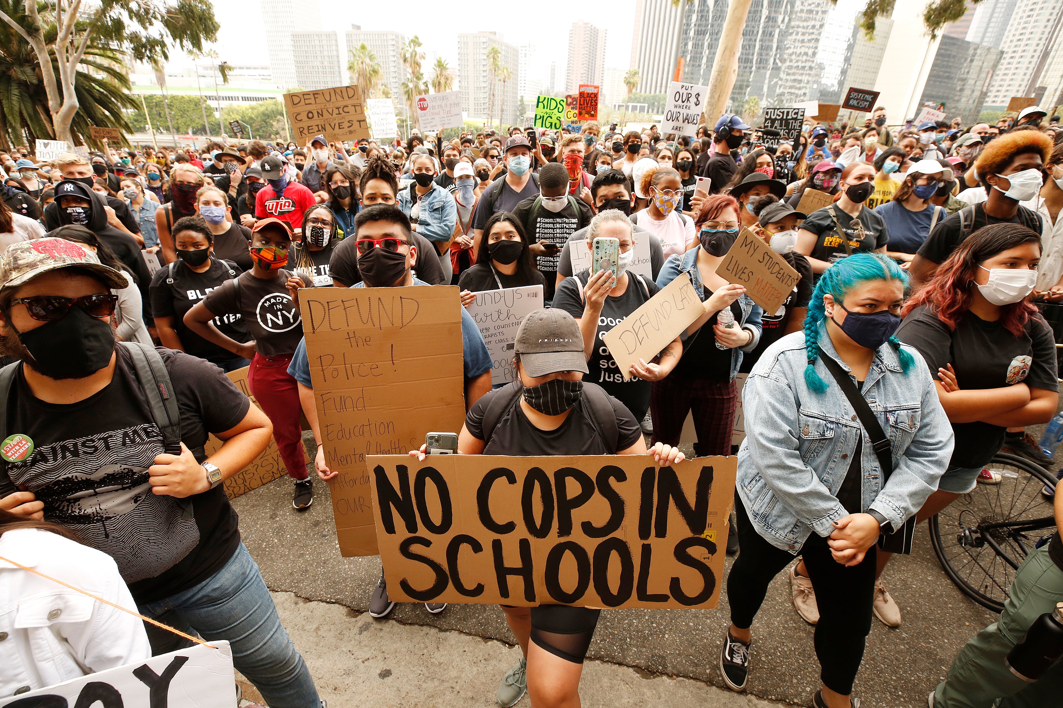 Students and community members will march Tuesday at 10 a.m. from Miguel Contreras Learning Complex, most likely to LAUSD headquarters, to urge LAUSD to defund school police and eliminate their budget.