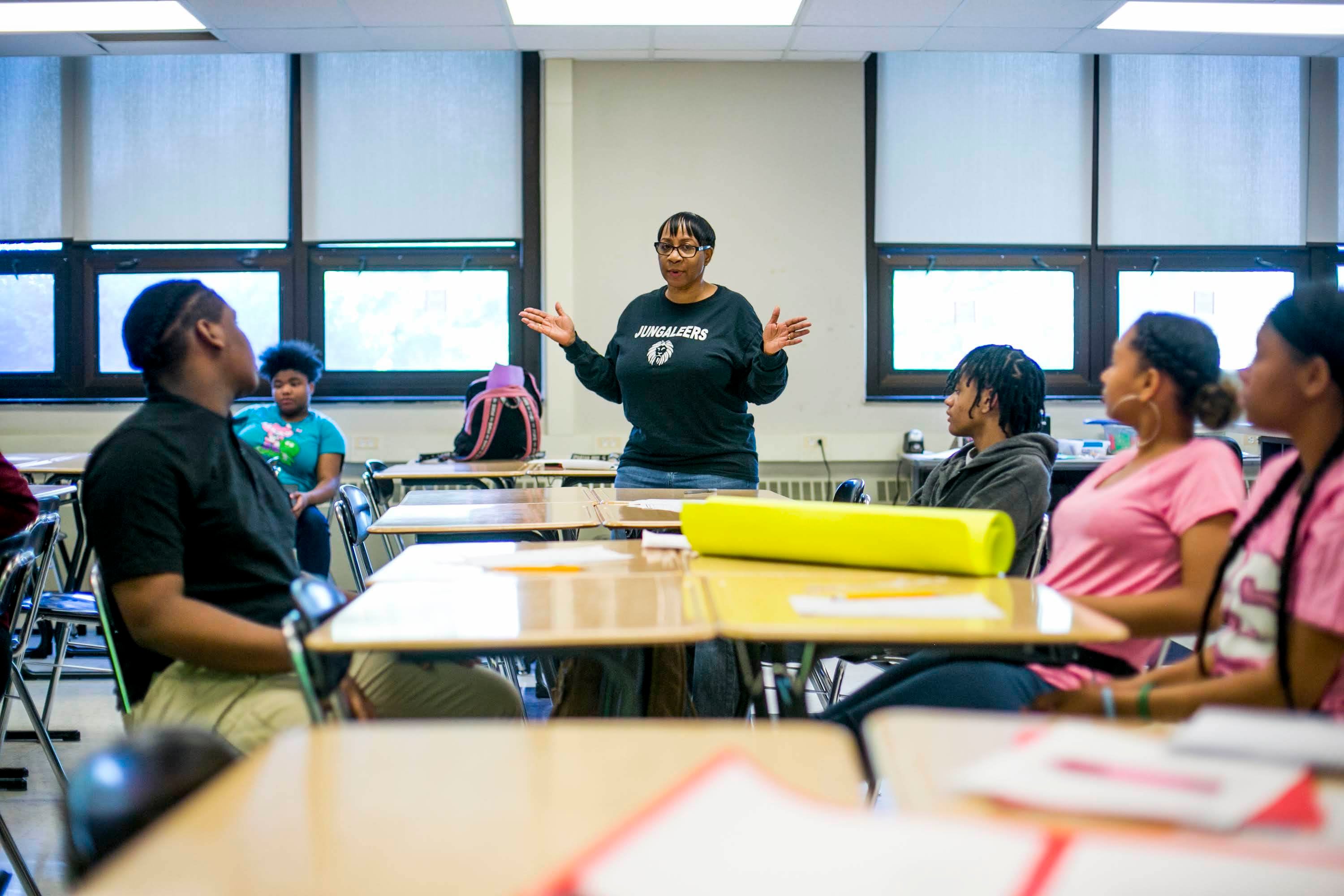 June 2019 file photographs made at Southeastern High School in Detroit by freelancer Anthony Lanzilote.