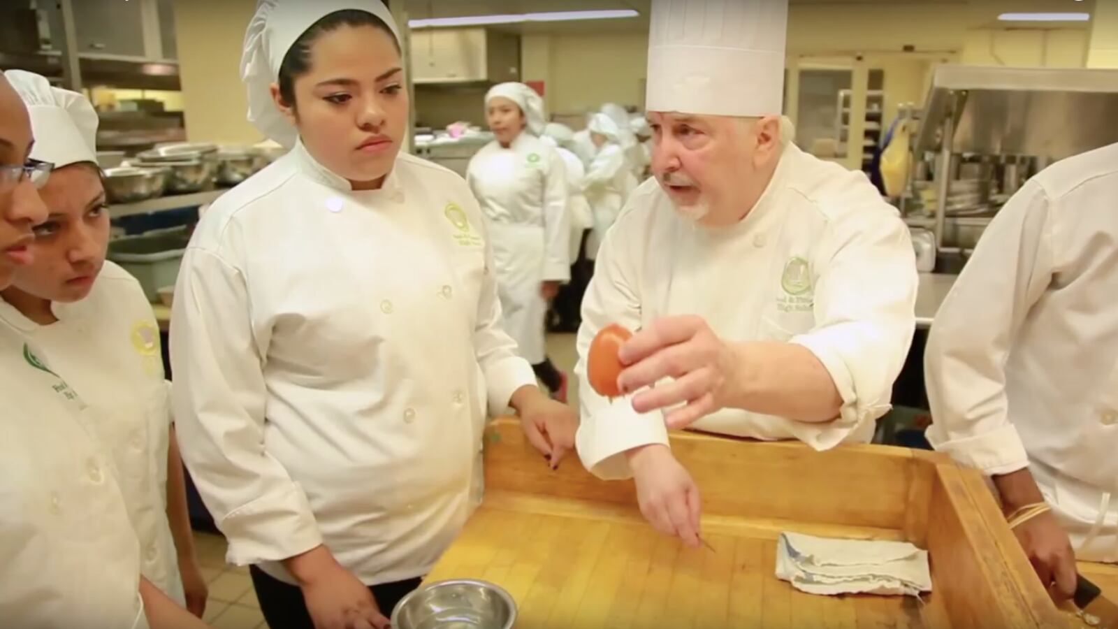 The scene inside Food and Finance High School, courtesy of a video highlighting student success at the school.