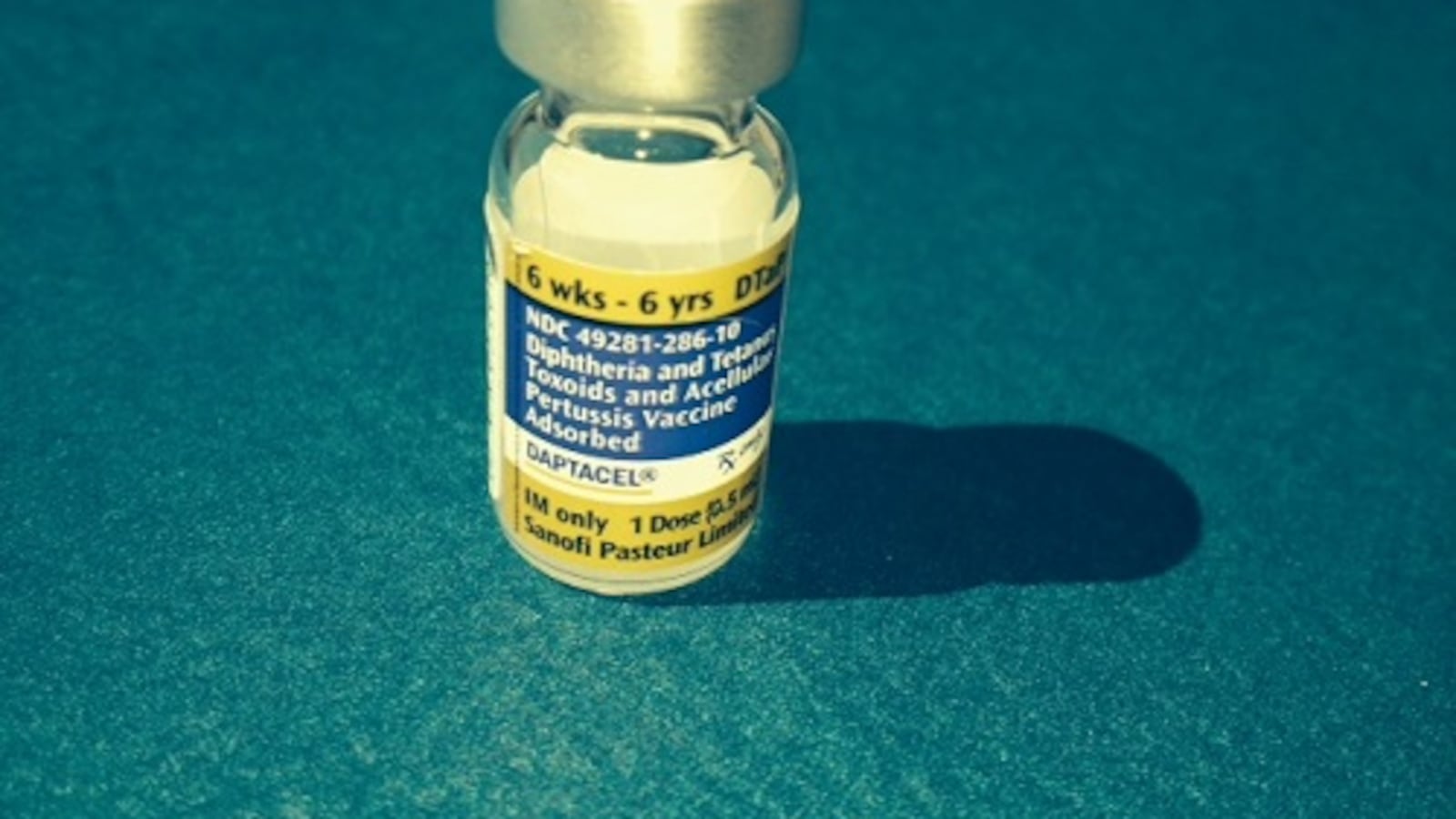 This vial contains the DTaP vaccine, which prevents whooping cough.