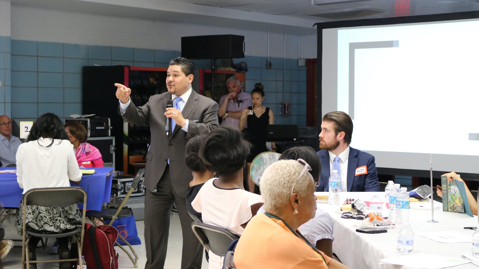 Chancellor Richard Carranza gave a speech to parents, educators, and community advocates about the need to integrate schools. They were gathered in Harlem for a town hall organized by Mayor Bill de Blasio's School Diversity Advisory Group.