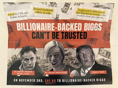 A political campaign mailer ad
