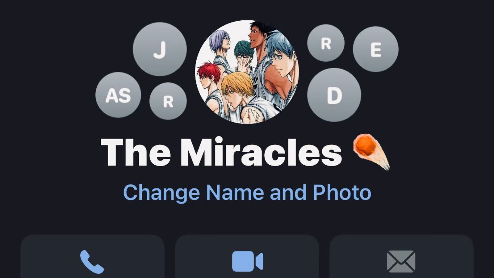 Screenshot of a group chat titled “The Miracles”